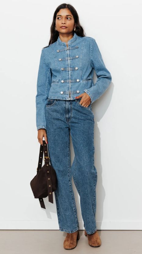 Brandebourg officer jacket - Light denim
