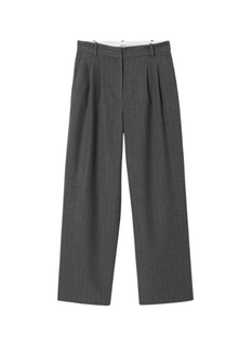 BILLY wideleg pleat trousers - Grey