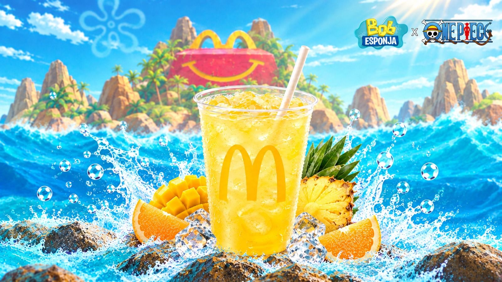 Produto especial McDonald's Bob Esponja e One Piece