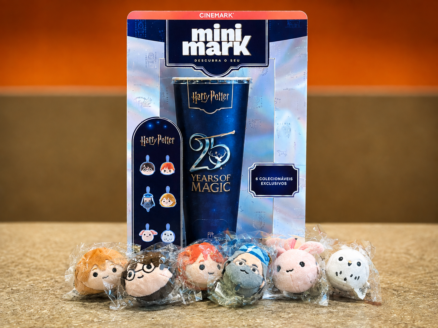 Copo Minimark Harry Potter da Cinemark com os personagens da cole&ccedil;&atilde;o