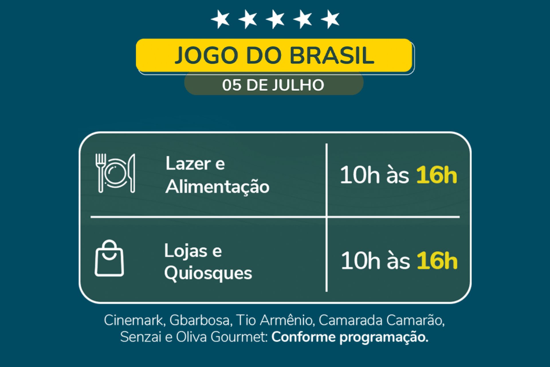 Conte&uacute;do Informativo - Brasil 5 de Julho